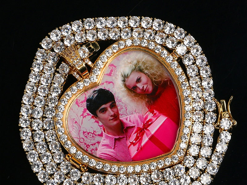 Custom Photo Medallion Heart Necklace -Custom Heart Medallion Locket