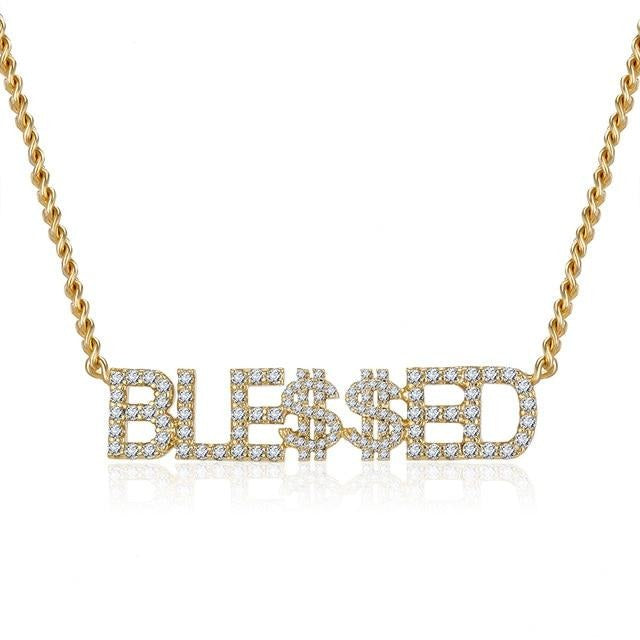 18K Gold Plated Personalized Bling Name Necklace Gift For Her