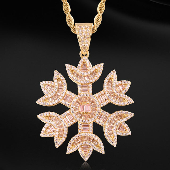 Baguette Crystal Snow Pendant Necklace- Bling Jewelry For Women