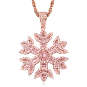 Baguette Crystal Snow Pendant Necklace- Bling Jewelry For Women