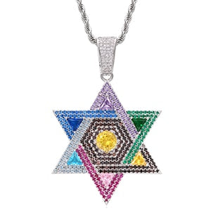 Colorful Star Pendant Necklace- Men Women Hip Hop Jewelry