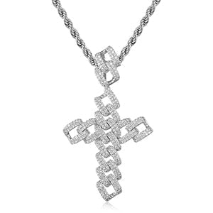 Luxury 18k Gold Plated Cross Pendant Necklace For Men