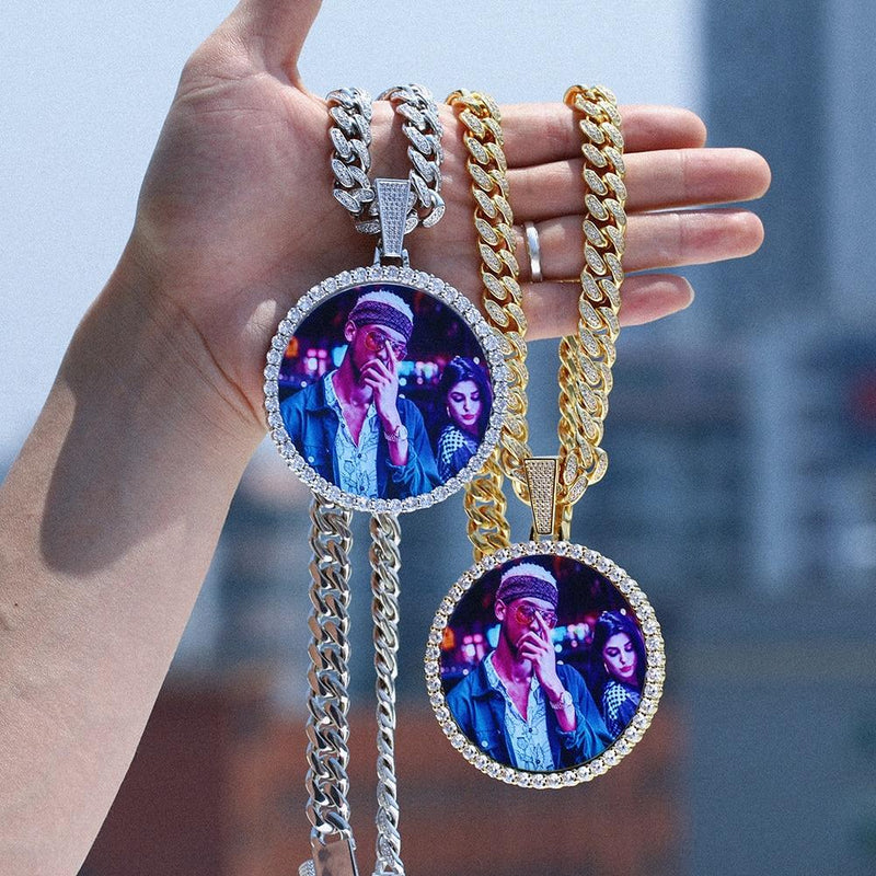 12MM Cuban Chain Personalized Photo Necklace- Best Necklace For Men