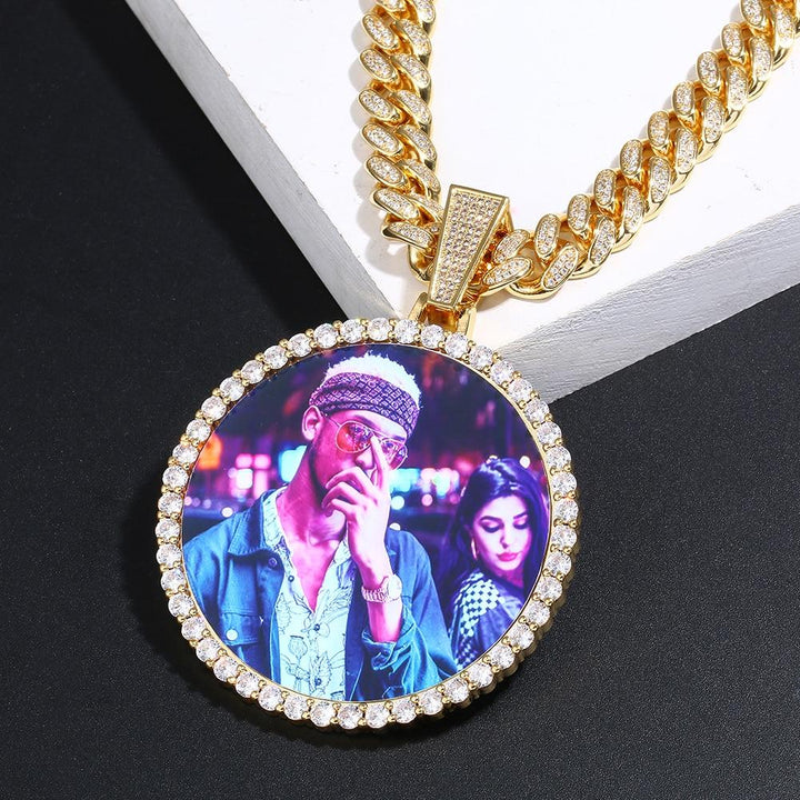 12MM Cuban Chain Personalized Photo Necklace- Best Necklace For Men