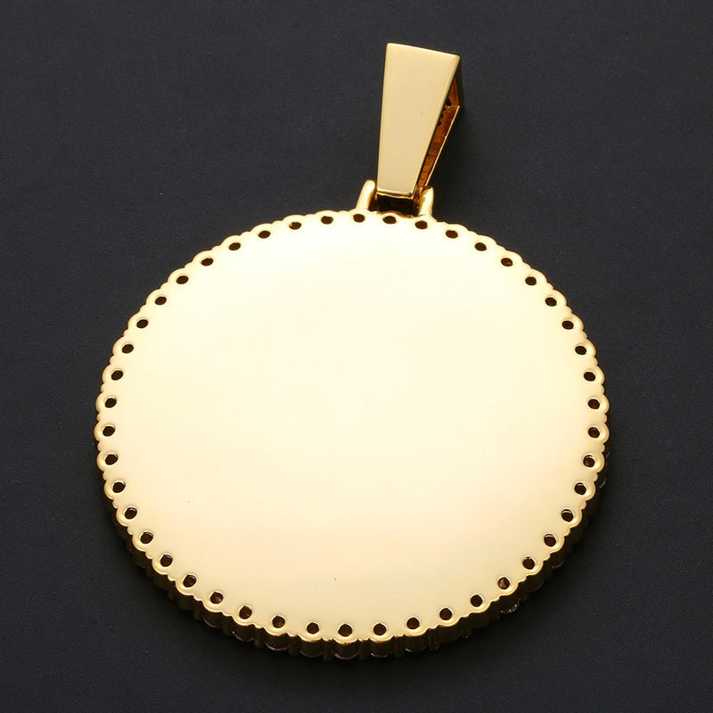 14k Gold Plated Custom Photo Circle Necklace- Best Christmas Gifts- Great Gift For Valentine