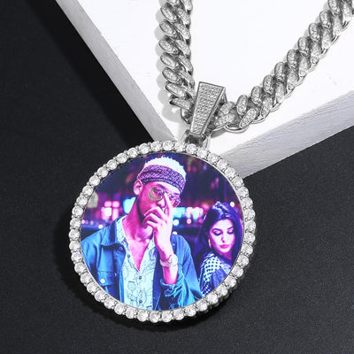 12MM Cuban Chain Personalized Photo Necklace- Best Necklace For Men