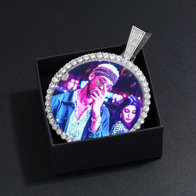 12MM Cuban Chain Photo Medallion Necklace- Mother's Day Gift For Mom