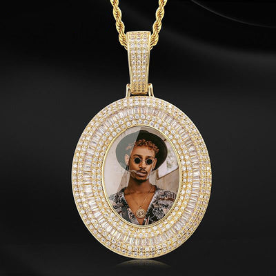 Custom Picture Necklace-18k gold medallion necklace-Cubic Zirconia Necklace
