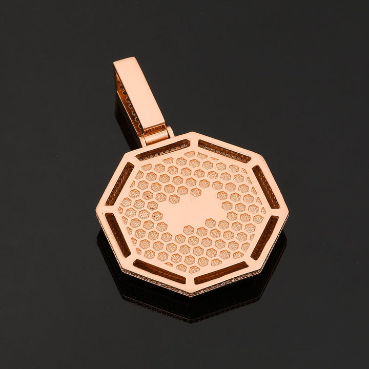 Custom 18K Gold Photo Pendant Necklace- Octagon Pendant Necklace