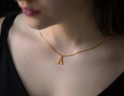 Initial letter Necklace - Gold color A to Z necklace