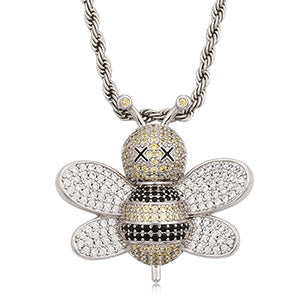 Brass Lovely Bee Pendant Bling Hip Hop Jewelry