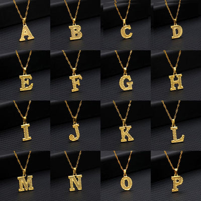 Alphabet Initial Necklace - Gold color stainless steel necklace