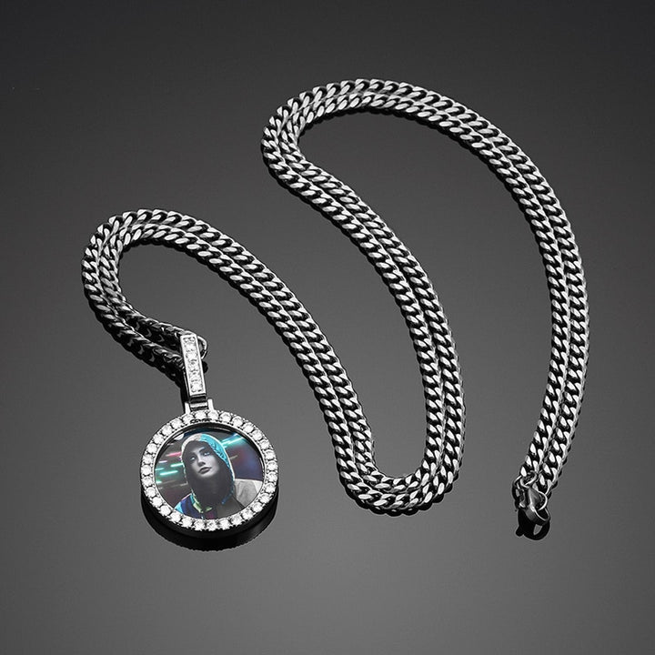 Picture Pendant Necklace-Circle Photo Pendant- Best Gifts For Men- Best Gifts For Women