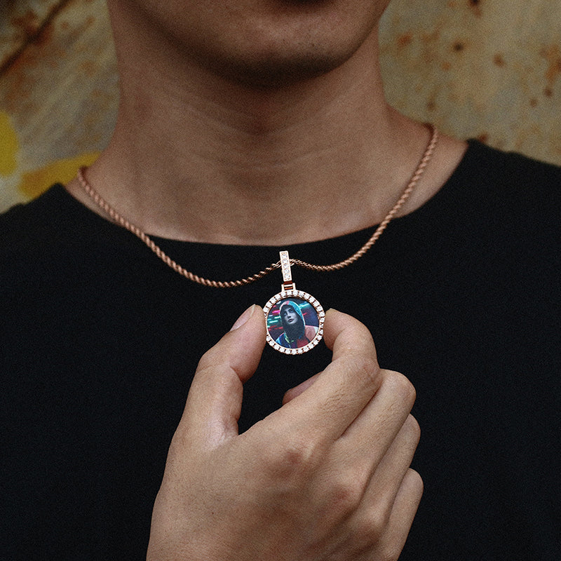 Picture Pendant Necklace-Circle Photo Pendant- Best Gifts For Men- Best Gifts For Women