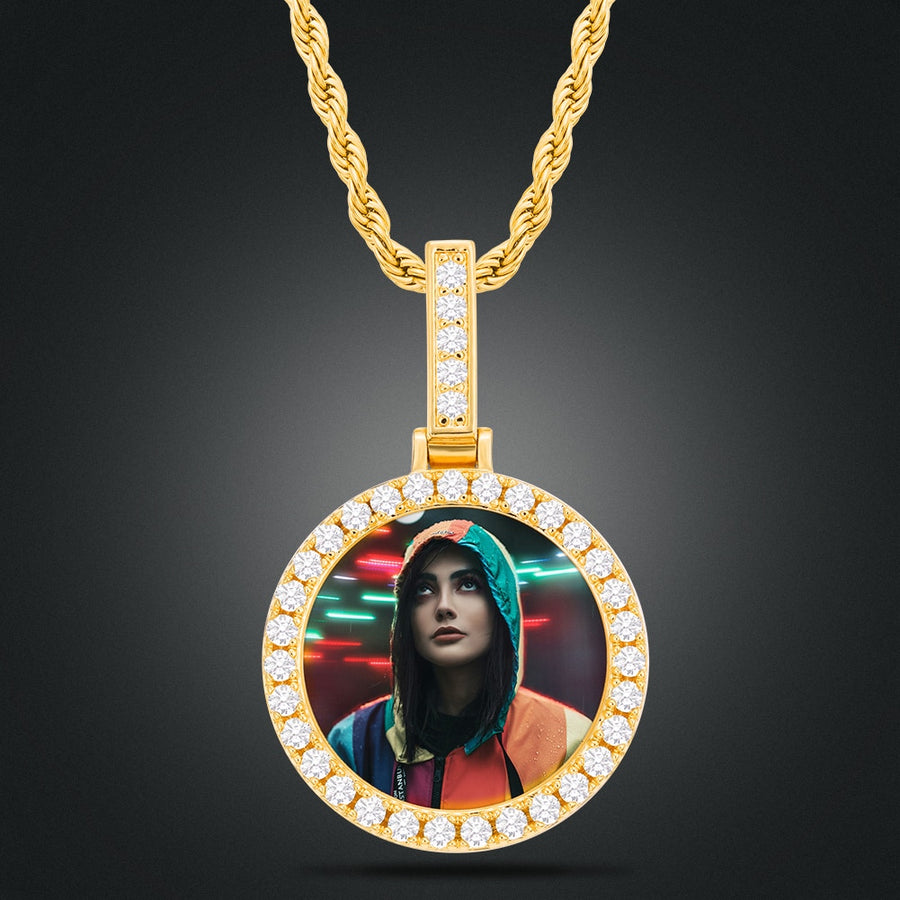 Picture Pendant Necklace-Circle Photo Pendant- Best Gifts For Men- Best Gifts For Women