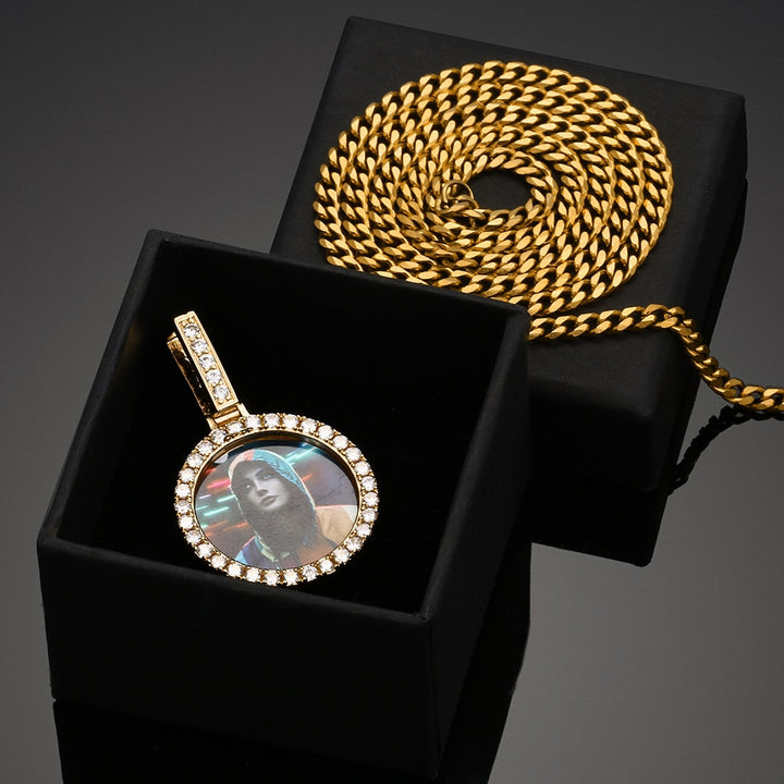 Picture Pendant Necklace-Circle Photo Pendant- Best Gifts For Men- Best Gifts For Women