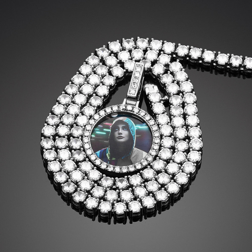 Picture Pendant Necklace-Circle Photo Pendant- Best Gifts For Men- Best Gifts For Women