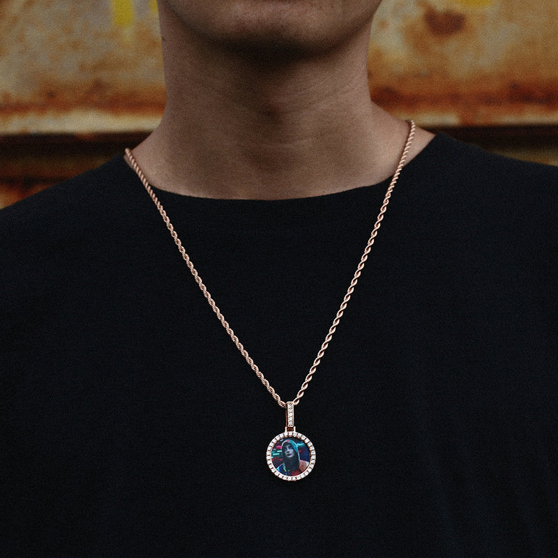 Picture Pendant Necklace-Circle Photo Pendant- Best Gifts For Men- Best Gifts For Women