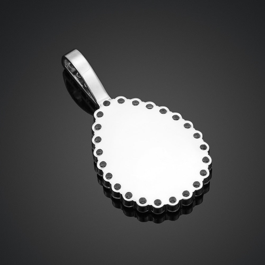 Water Drop Custom Picture Necklace Medallion- Photo Pendant