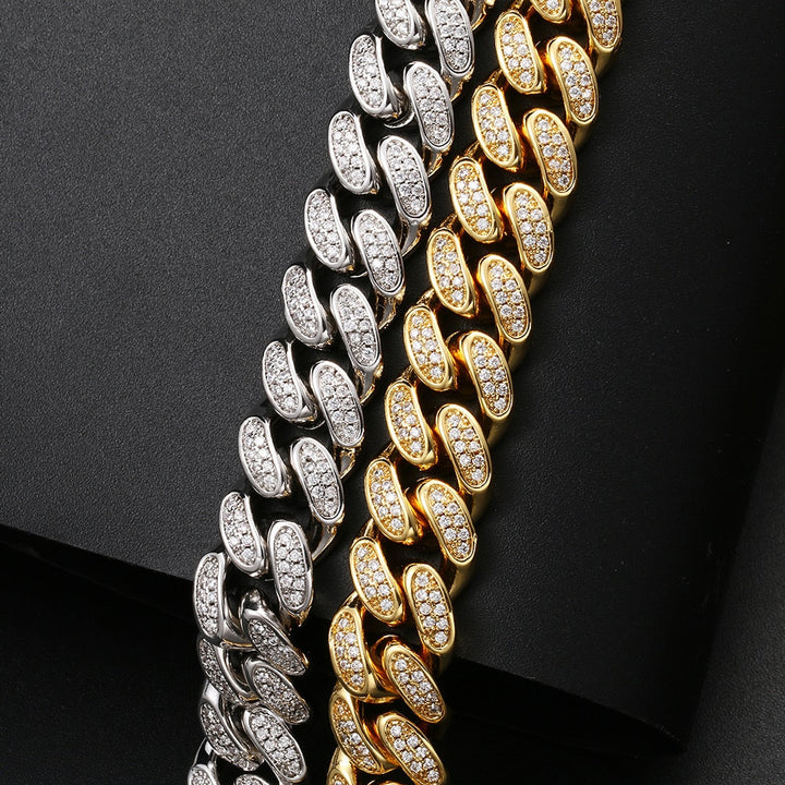 Miami Curb Rhinestone Cuban Chain Bracelet- AAA+ Cubic Zirconia Hip Hop Bracelet