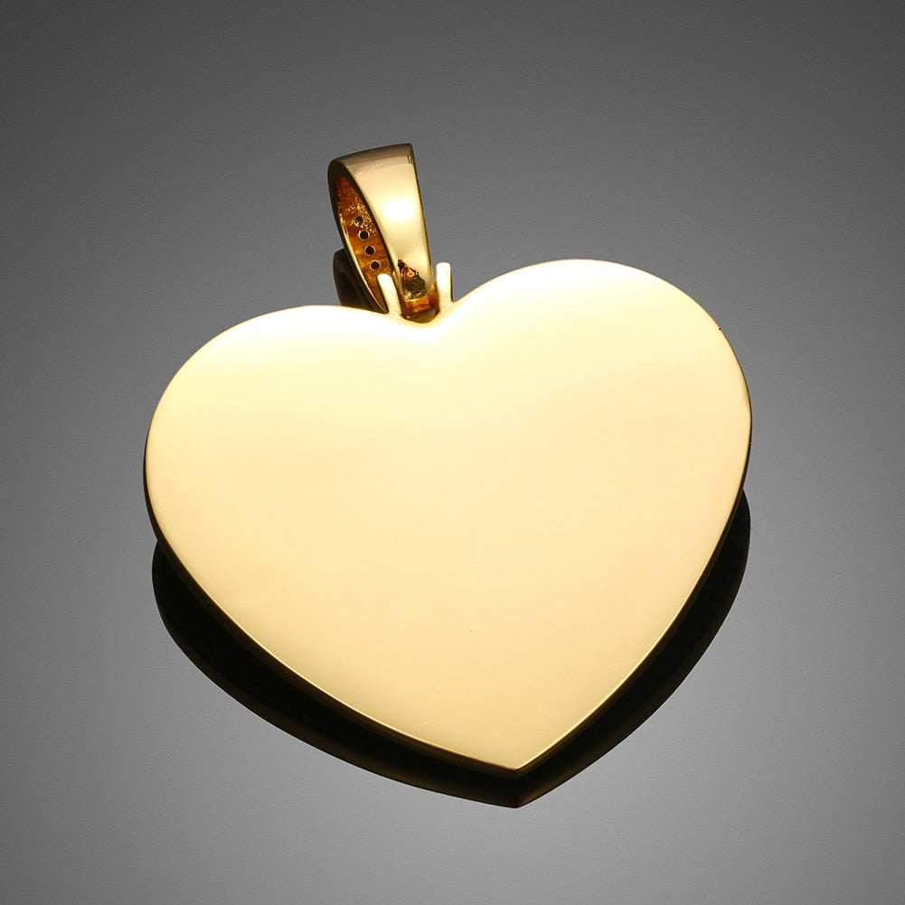 14K Gold Plated Personalized Heart Photo Medallion Necklace- Best Picture Necklace