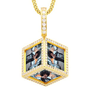 18k Gold Plated Men's Personalized Photo Necklace- Necklace With Picture Inside