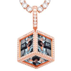 Personalized Cube Medallion Hip Hop Necklace With Picture
