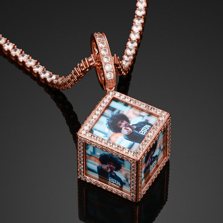 18k Gold Plated Men's Personalized Photo Necklace- Necklace With Picture Inside