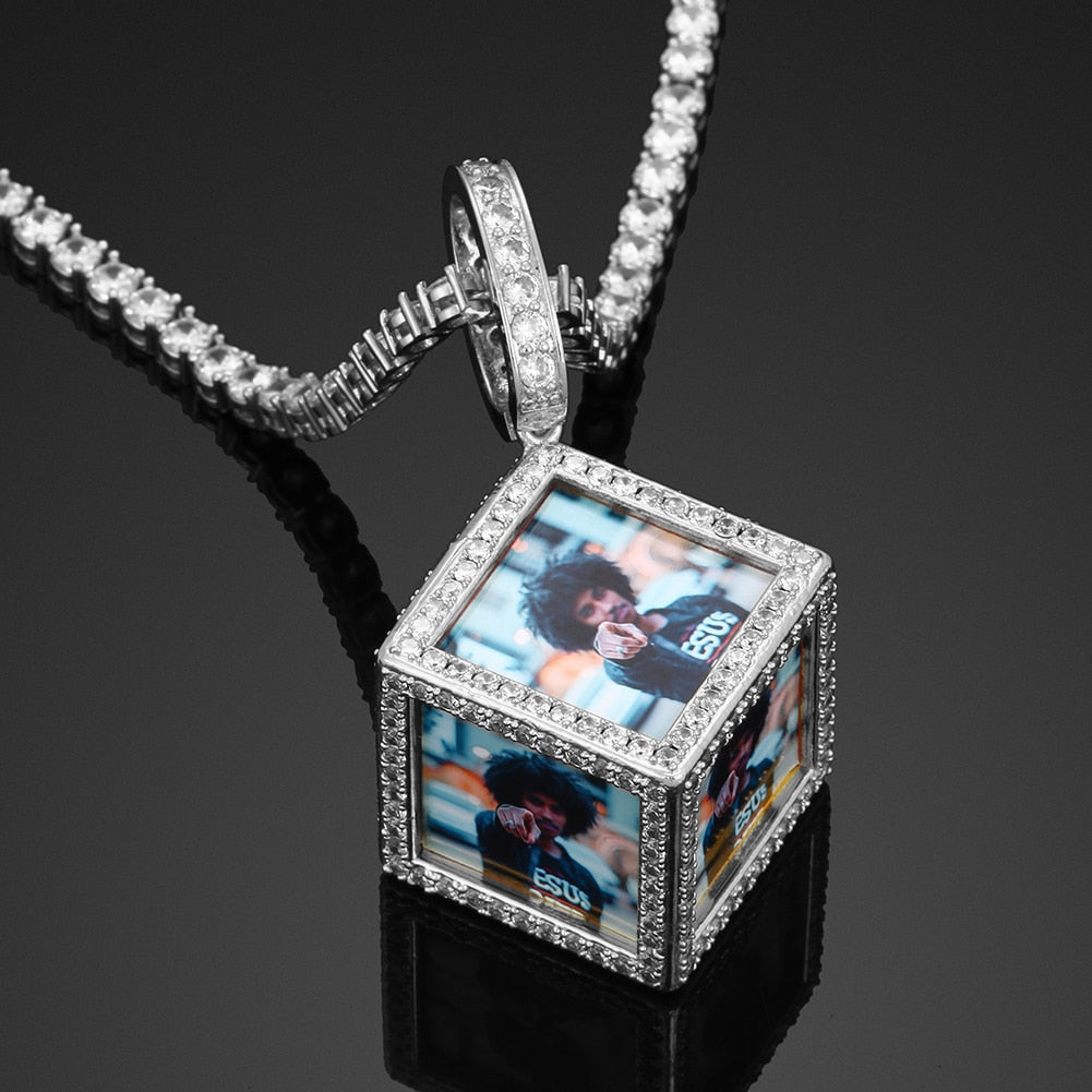 18k Gold Plated Men's Personalized Photo Necklace- Necklace With Picture Inside