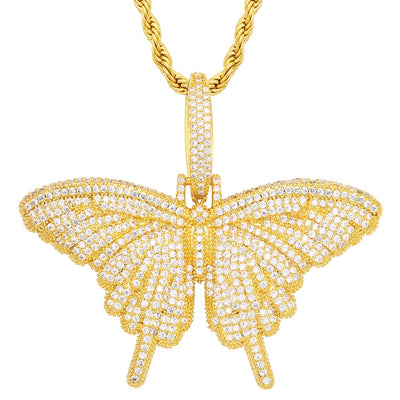 Bling Butterfly Choker Necklace- Cubic Zirconia Blink Butterfly Hip Hop Necklace