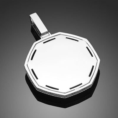 Brand New Octagon Pendant Photo Medallion Necklace For Men And Women