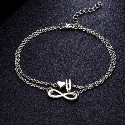 Initial Infinity Anklet Bracelet