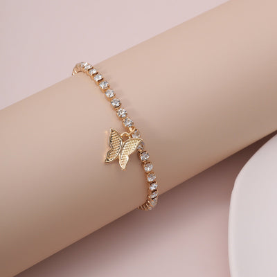 Charming Butterfly Bracelet For Women- Bling AAA+ Cubic Zirconia Butterfly Bracelet For Her