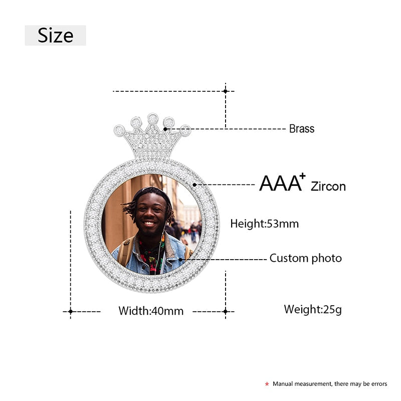 Personalized Photo Medallion Necklace With Crown