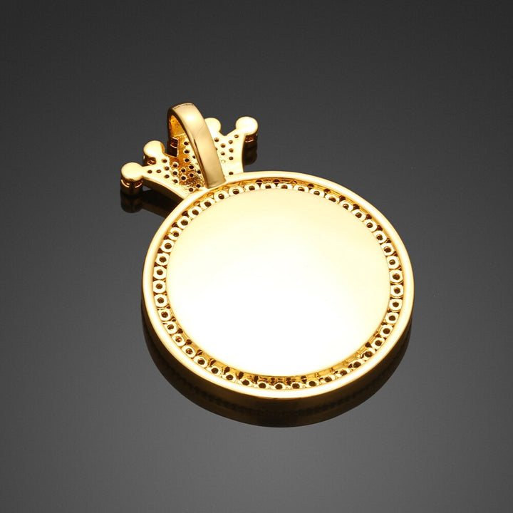 Personalized Photo Medallion Necklace With Crown