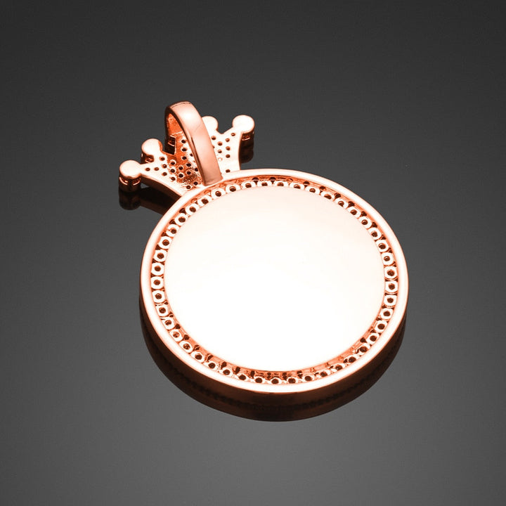 Personalized Photo Medallion Necklace With Crown