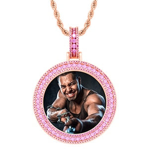 Brand New Solid Pendant Custom Photo Medallion Necklace