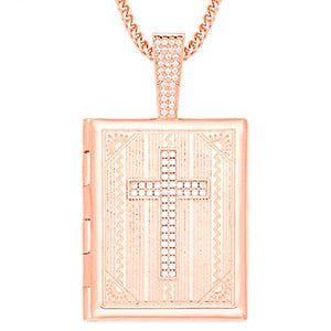 Personalized Photo Medallion Necklace Cross Locket Pendant- Bible Cross Necklace