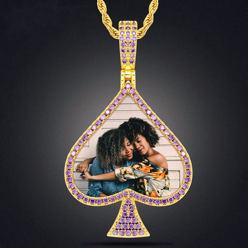 Spade Personalized Photo Memory Medallion necklace