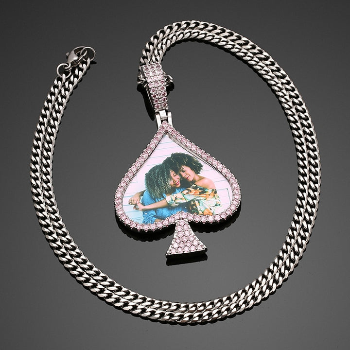 Spade Personalized Photo Memory Medallion necklace