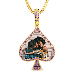 Spade Personalized Photo Memory Medallion necklace