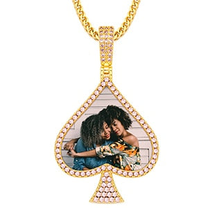 Spade Personalized Photo Memory Medallion necklace