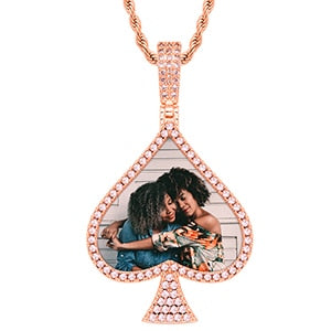Spade Personalized Photo Memory Medallion necklace