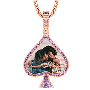 Spade Personalized Photo Memory Medallion necklace