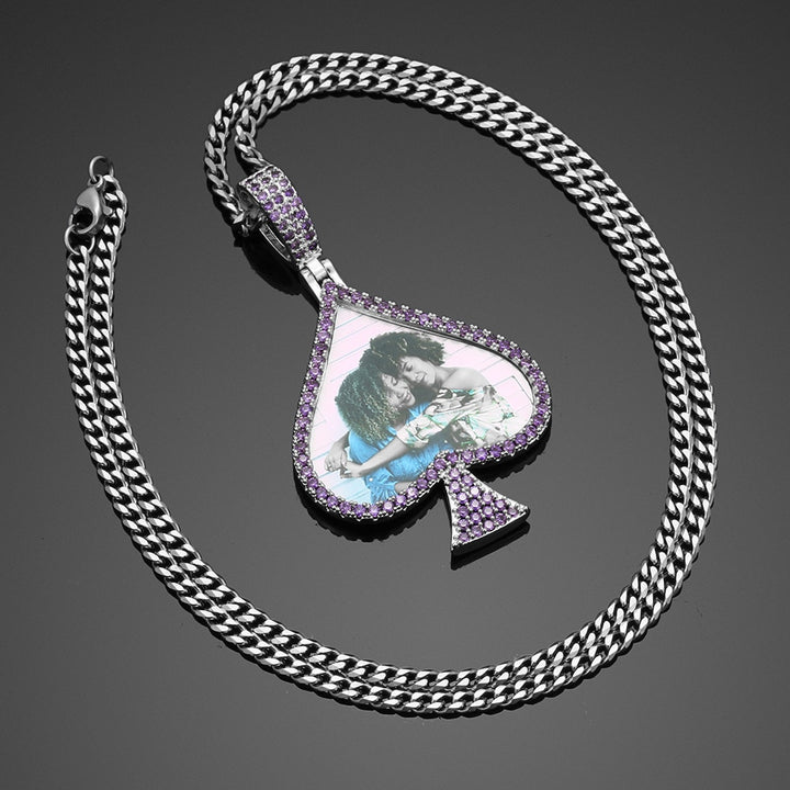 Spade Personalized Photo Memory Medallion necklace