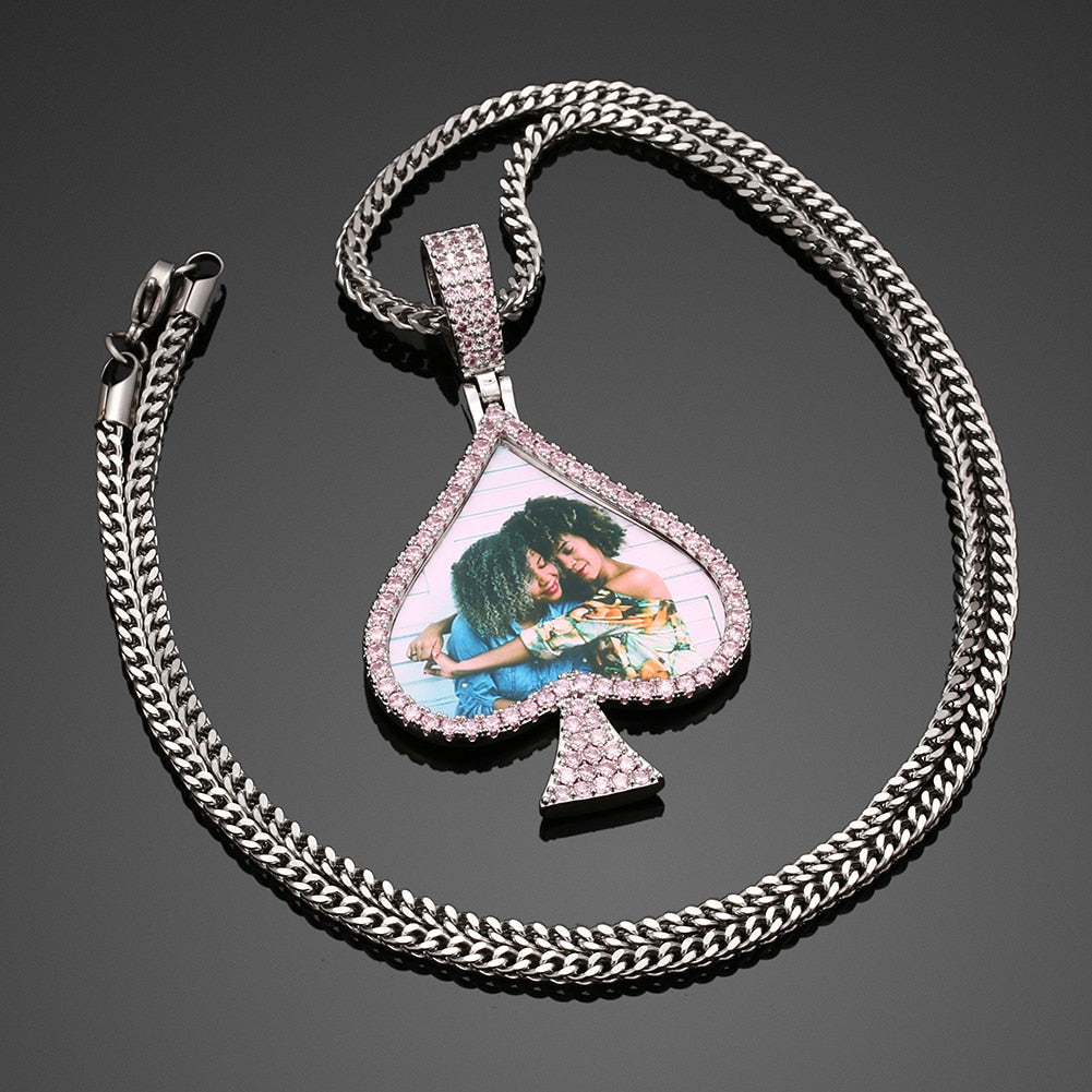 Spade Personalized Photo Memory Medallion necklace