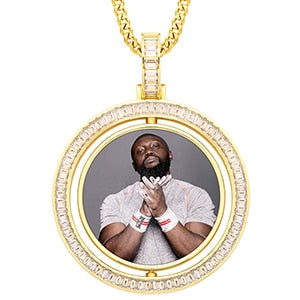 VIP CZ Stone Double Side Picture Necklace- Personalized Necklace With Picture Inside