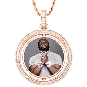 VIP CZ Stone Double Side Picture Necklace- Personalized Necklace With Picture Inside