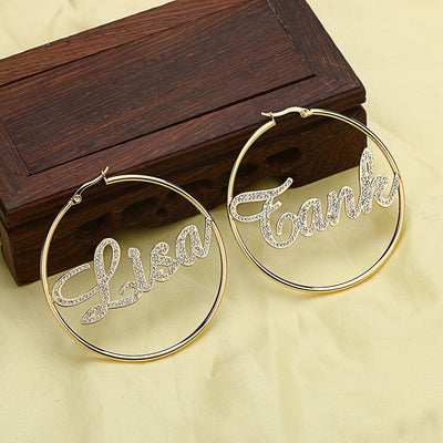 Personalized Name Hoop Earrings- Gifts For Mom-Birthday Gifts For 30-Year-Old Woman