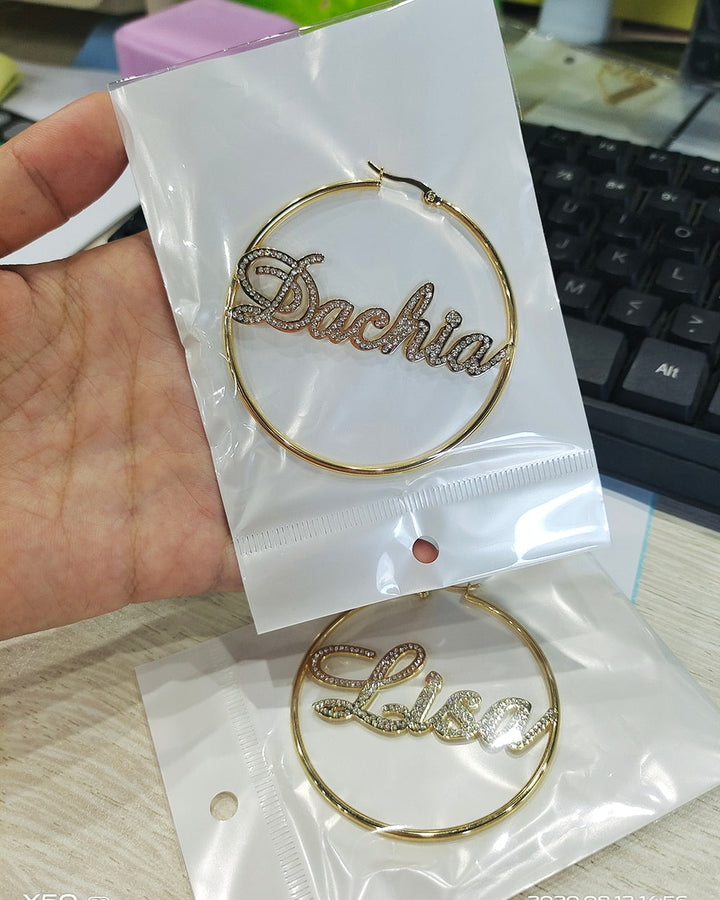 Personalized Name Hoop Earrings- Gifts For Mom-Birthday Gifts For 30-Year-Old Woman